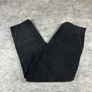 Woolrich Corduroy Pants Women's 12 Black Slash Pocket Classic Preppy Academia